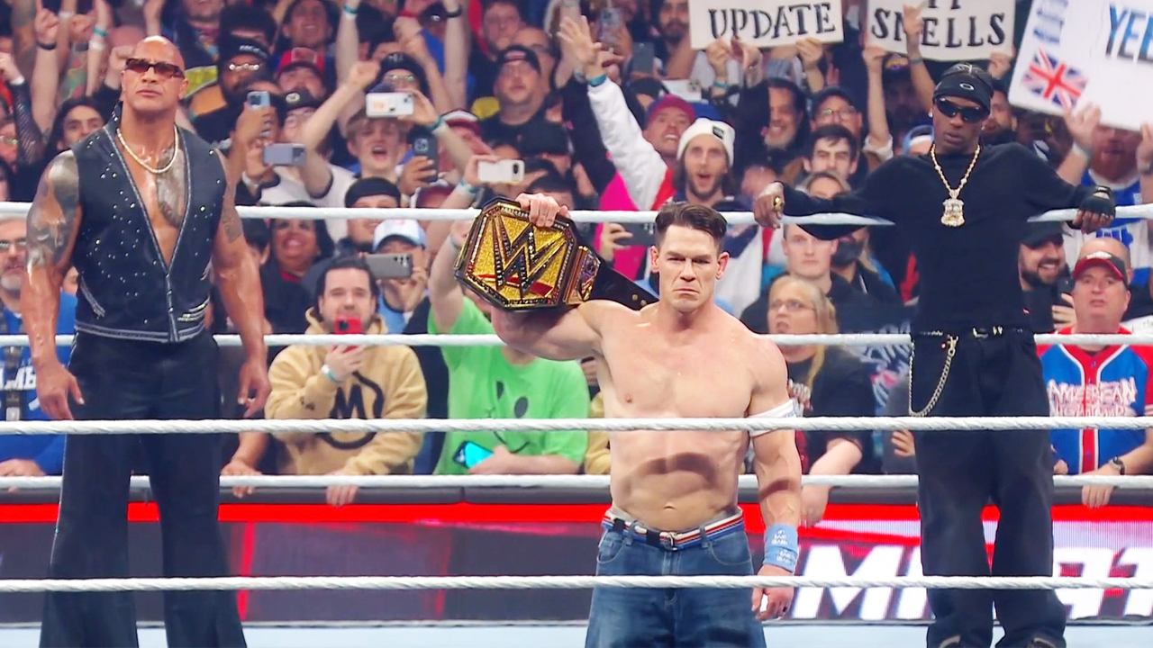 WWE Elimination Chamber 2025 The Rock John Cena Travis Scott